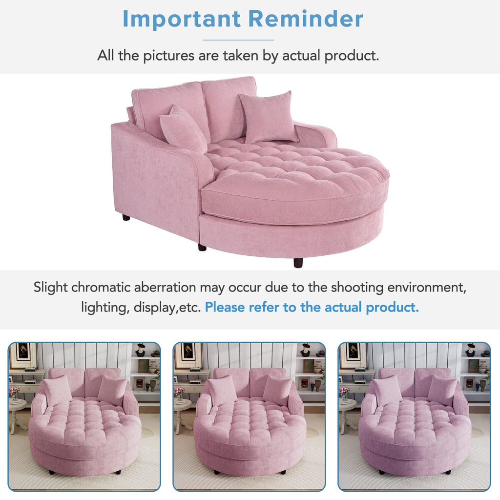 Schlafsofa aus Chenille, gepolstertes Sofa mit gesteppter Rückenlehne und 2 abnehmbaren Kissen für das Wohnzimmer