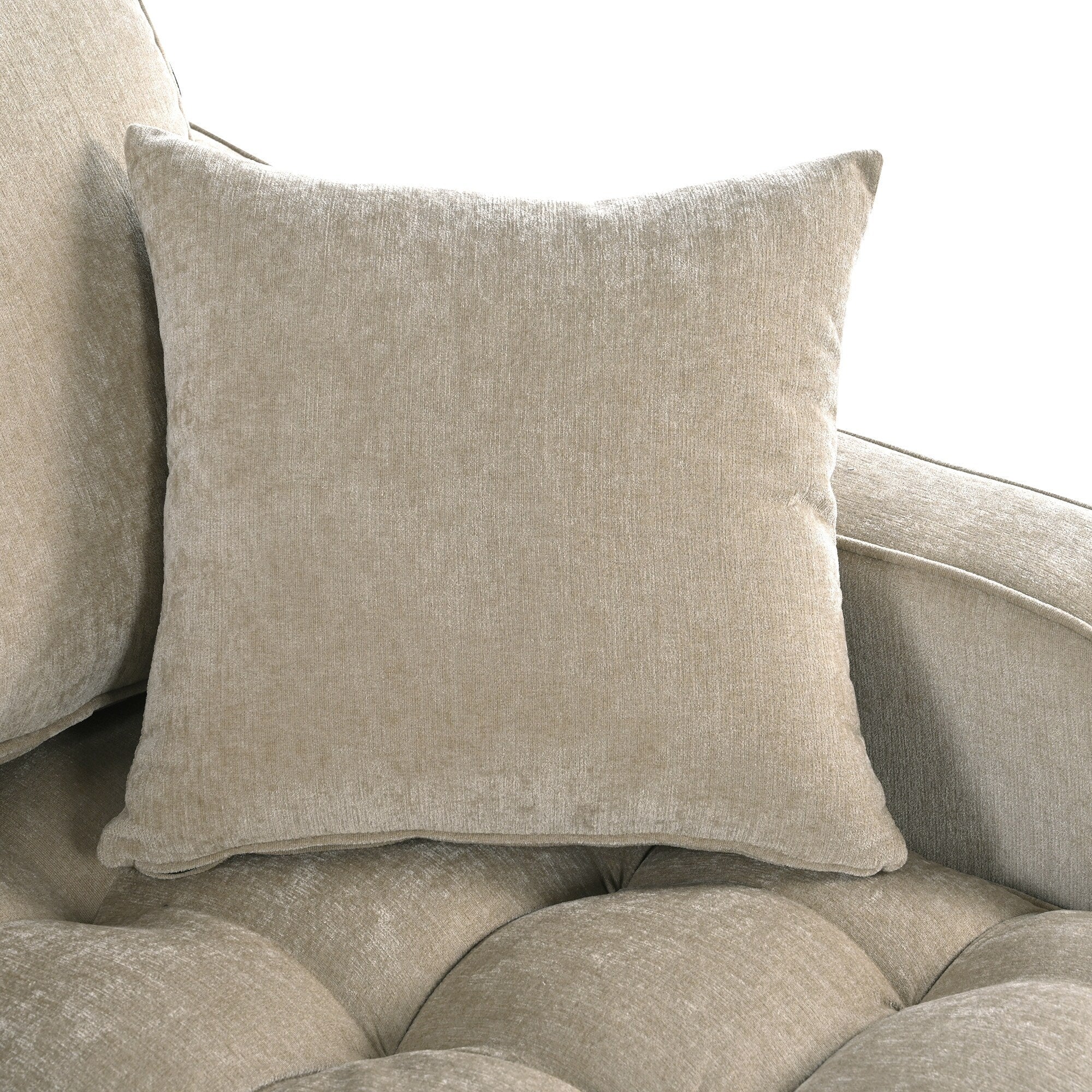 Schlafsofa aus Chenille, gepolstertes Sofa mit gesteppter Rückenlehne und 2 abnehmbaren Kissen für das Wohnzimmer