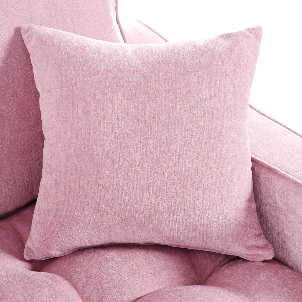 Schlafsofa aus Chenille, gepolstertes Sofa mit gesteppter Rückenlehne und 2 abnehmbaren Kissen für das Wohnzimmer