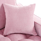 Schlafsofa aus Chenille, gepolstertes Sofa mit gesteppter Rückenlehne und 2 abnehmbaren Kissen für das Wohnzimmer