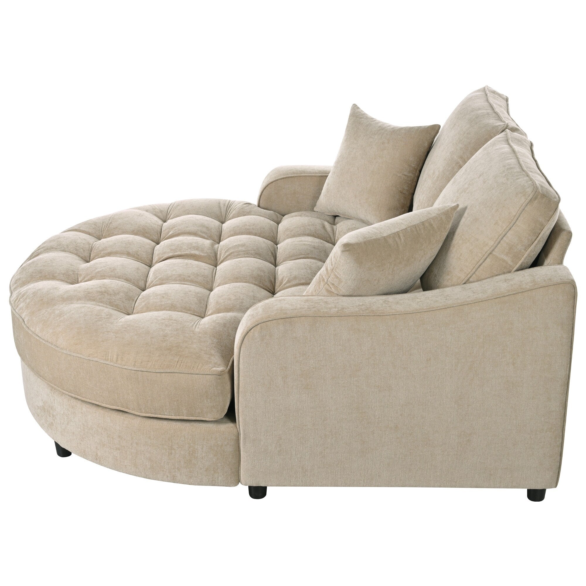 Schlafsofa aus Chenille, gepolstertes Sofa mit gesteppter Rückenlehne und 2 abnehmbaren Kissen für das Wohnzimmer