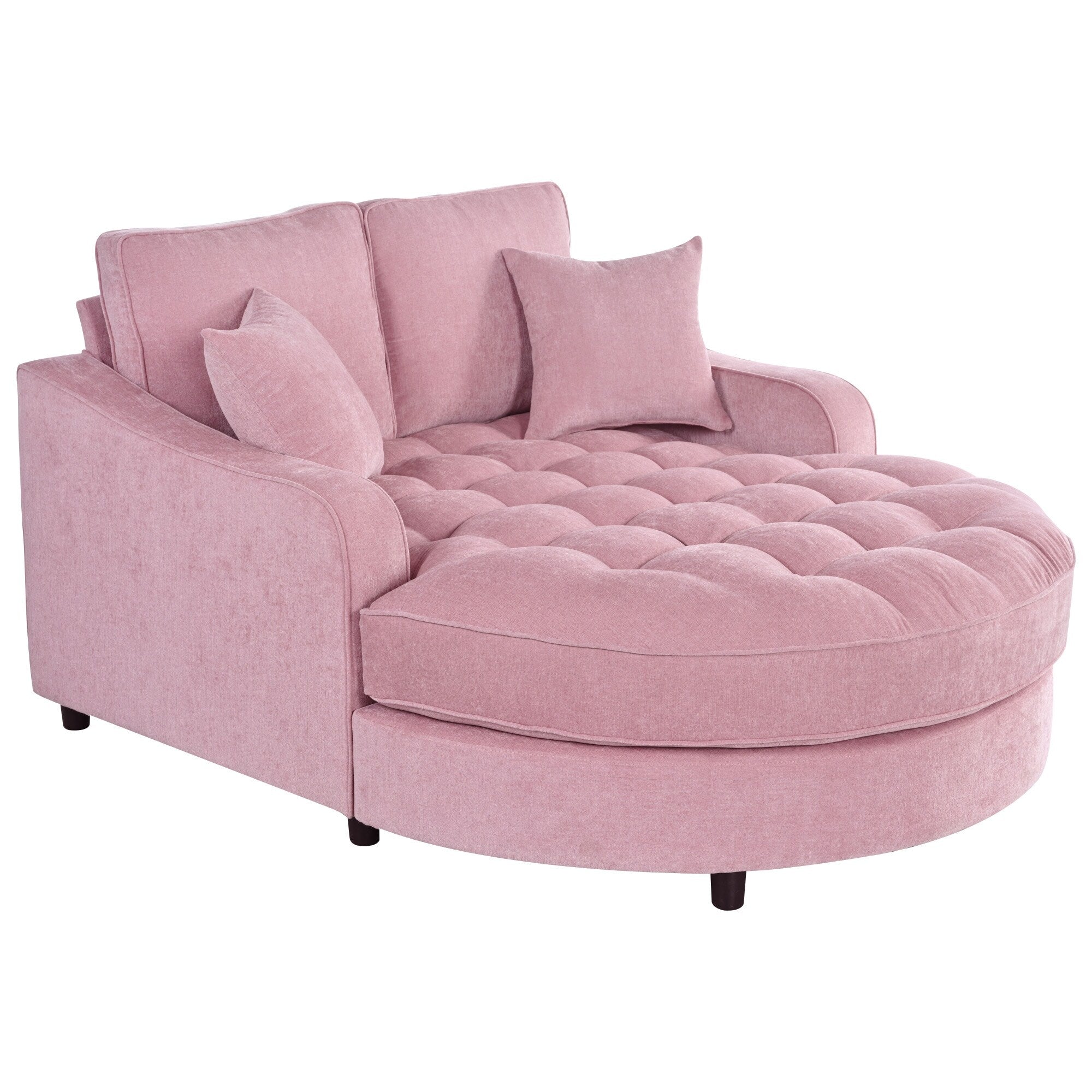 Schlafsofa aus Chenille, gepolstertes Sofa mit gesteppter Rückenlehne und 2 abnehmbaren Kissen für das Wohnzimmer