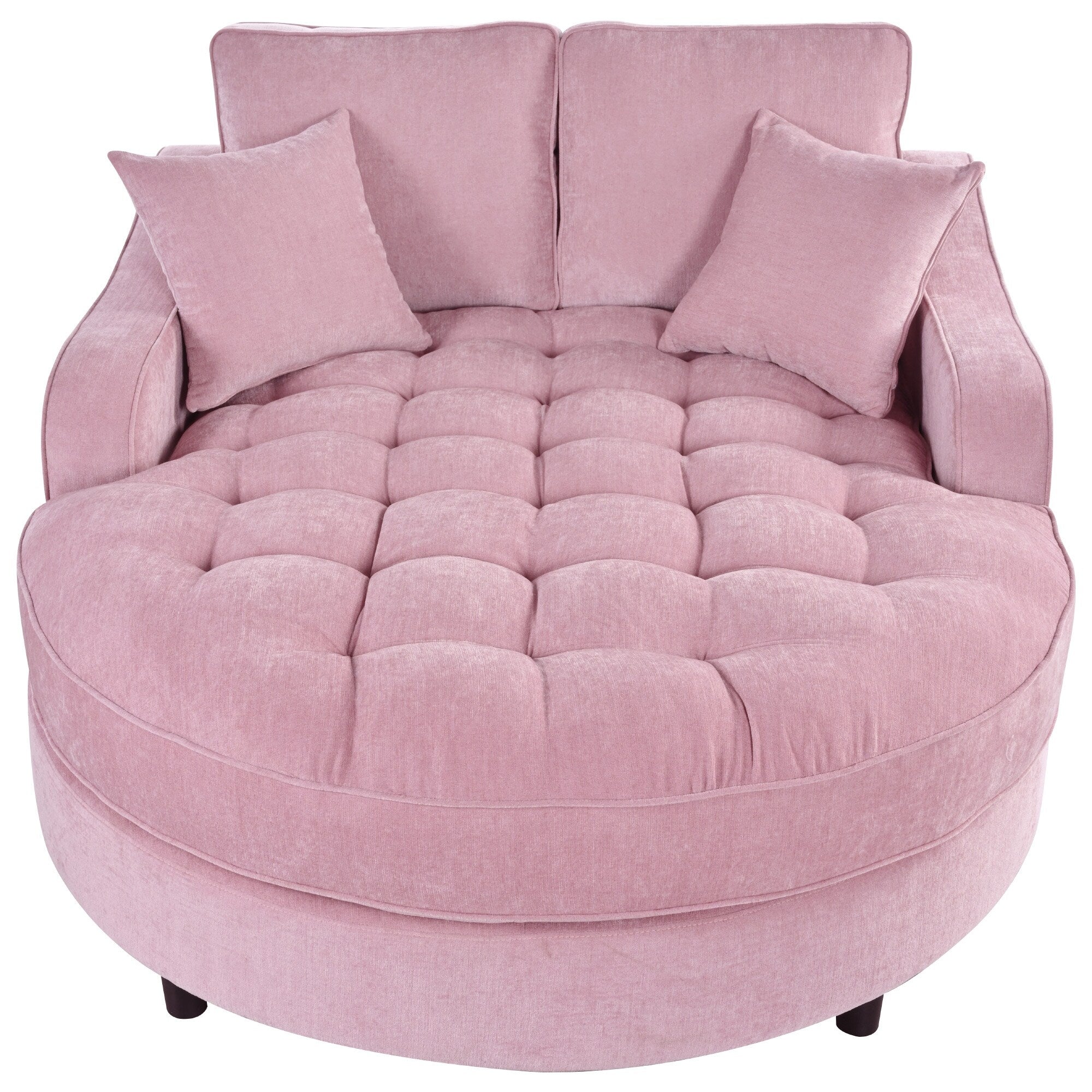 Schlafsofa aus Chenille, gepolstertes Sofa mit gesteppter Rückenlehne und 2 abnehmbaren Kissen für das Wohnzimmer