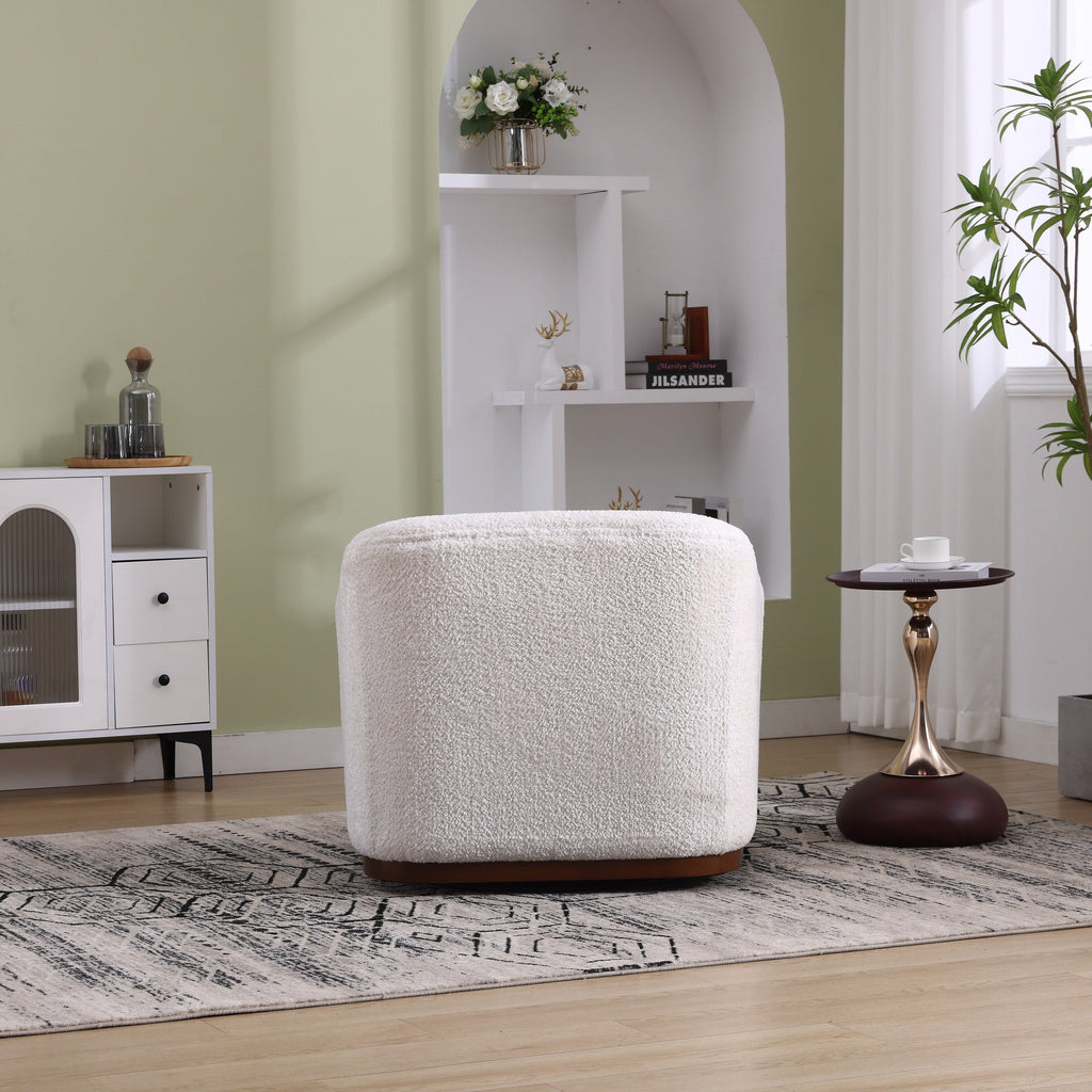 Drehsessel aus Chenille, 360° drehbar, bequemes Akzentsofa für Wohnzimmer, Schlafzimmer und Arbeitszimmer mit abnehmbarem Kissen