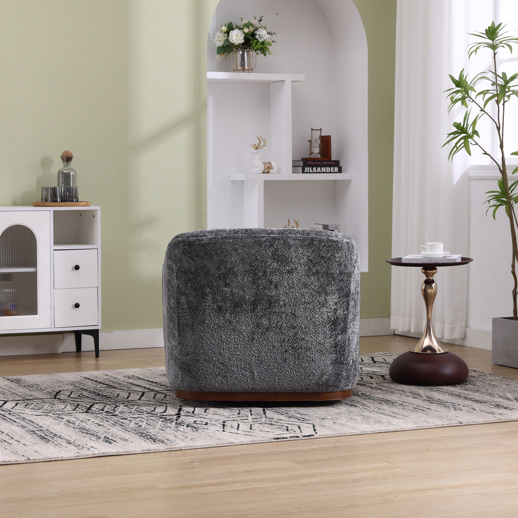 Drehsessel aus Chenille, 360° drehbar, bequemes Akzentsofa für Wohnzimmer, Schlafzimmer und Arbeitszimmer mit abnehmbarem Kissen