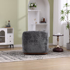 Drehsessel aus Chenille, 360° drehbar, bequemes Akzentsofa für Wohnzimmer, Schlafzimmer und Arbeitszimmer mit abnehmbarem Kissen