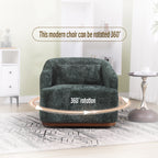 Drehsessel aus Chenille, 360° drehbar, bequemes Akzentsofa für Wohnzimmer, Schlafzimmer und Arbeitszimmer mit abnehmbarem Kissen