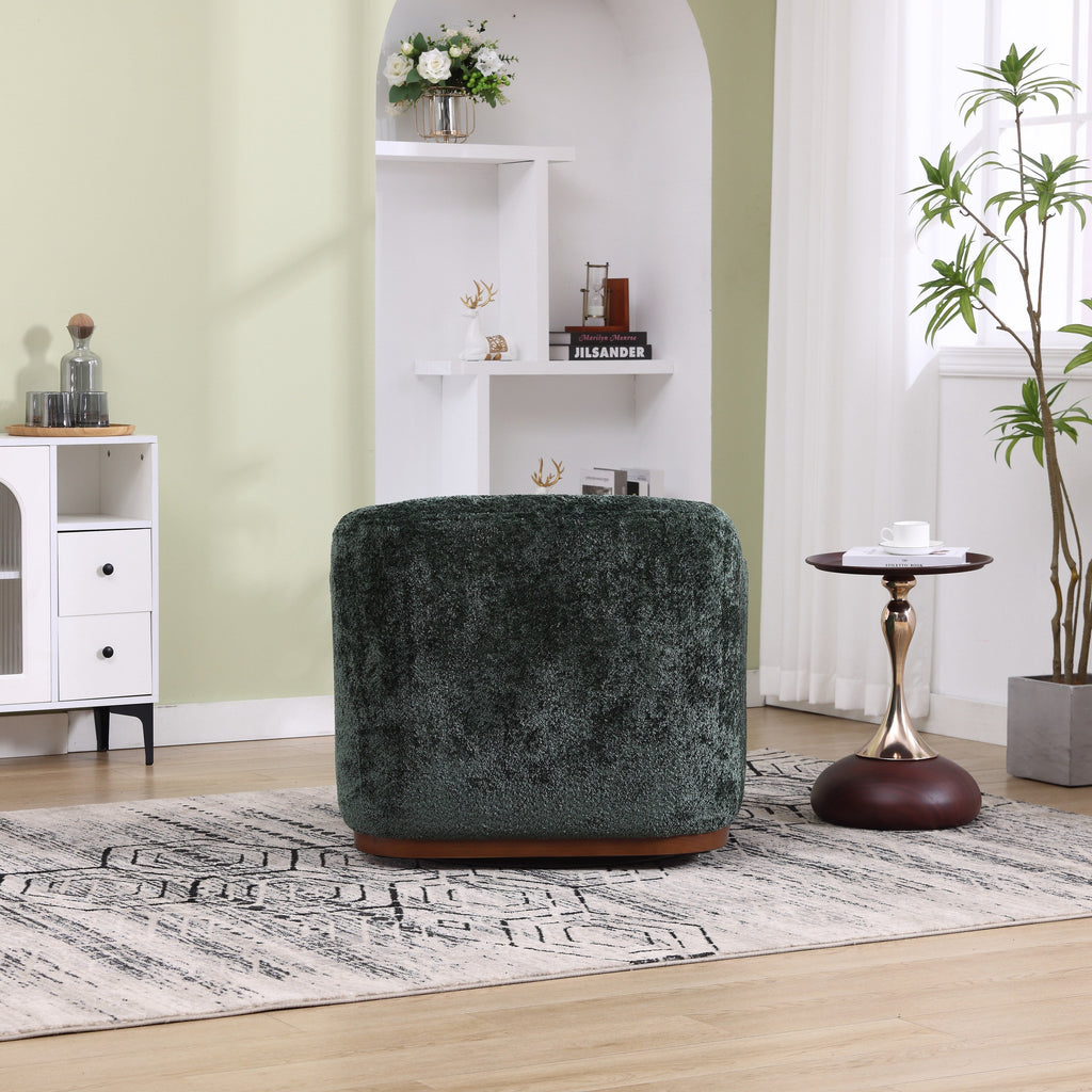Drehsessel aus Chenille, 360° drehbar, bequemes Akzentsofa für Wohnzimmer, Schlafzimmer und Arbeitszimmer mit abnehmbarem Kissen