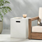 Christopher Knight Home – Aidan Outdoor Leichtbeton-Beistelltisch mit Tankhalterung