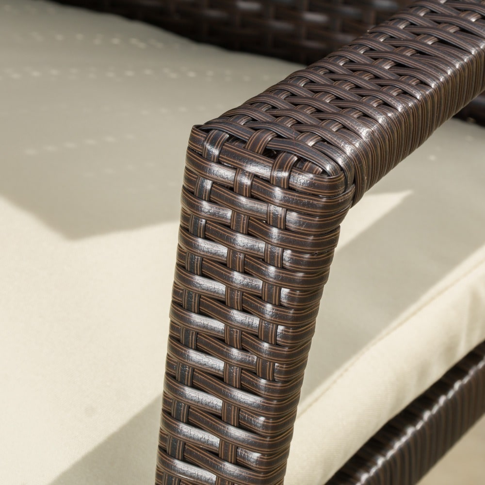 Elba 3-teiliges Bistro-Set aus Korbgeflecht von Christopher Knight Home