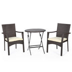 Elba 3-teiliges Bistro-Set aus Korbgeflecht von Christopher Knight Home