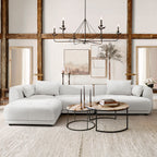 Modulares Ecksofa Cloud 144 mit Hocker – Wohnzimmersofa aus weichem Chenille-Stoff