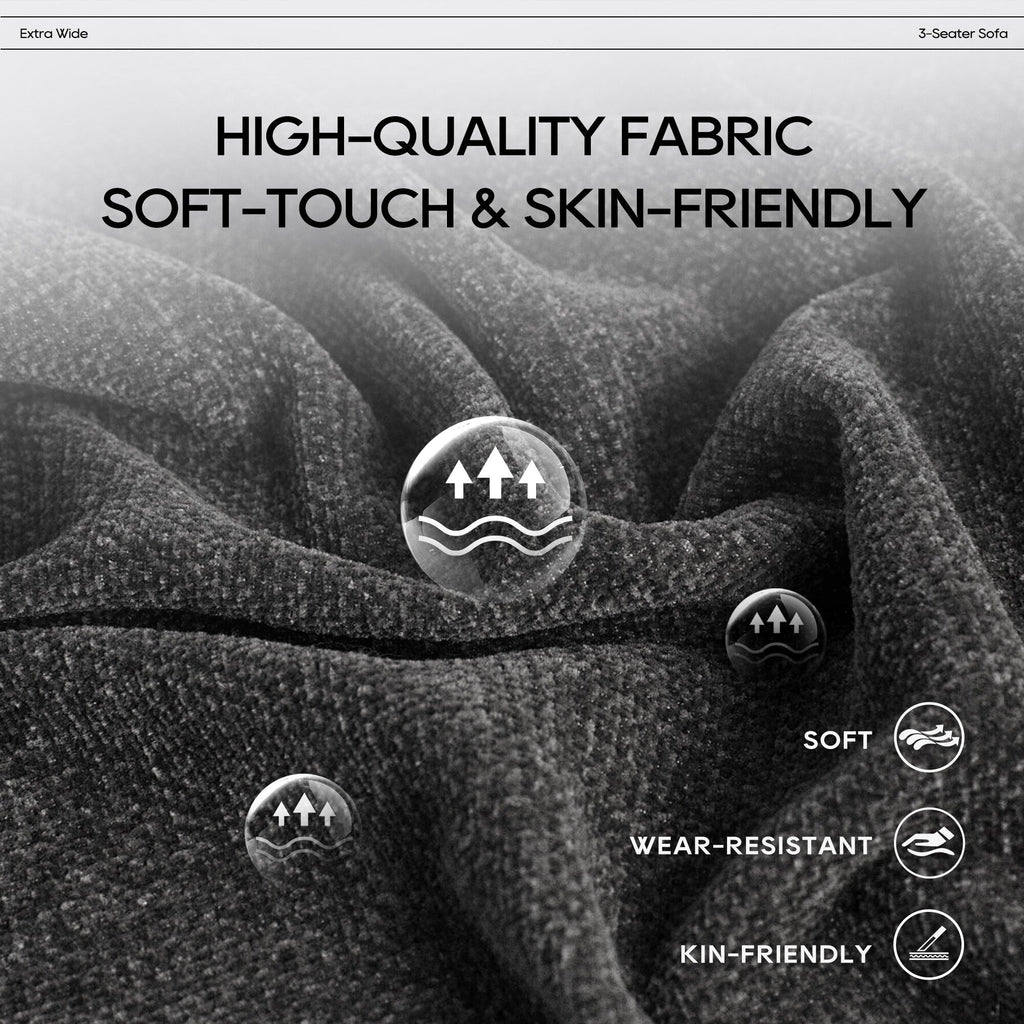 Modulares Ecksofa Cloud 144 mit Hocker – Wohnzimmersofa aus weichem Chenille-Stoff