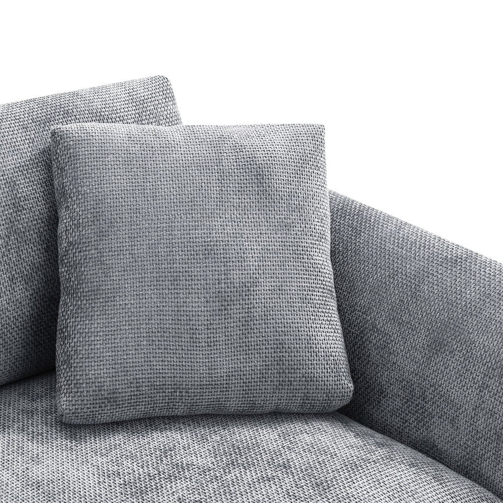 Cloud Ecksofa, L-förmige Luxus-Couchgarnitur mit 2 kostenlosen Kissen, 4-Sitzer Chenille-Innenmöbel mit übergroßer Chaiselongue