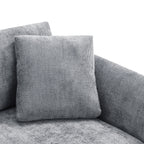 Cloud Ecksofa, L-förmige Luxus-Couchgarnitur mit 2 kostenlosen Kissen, 4-Sitzer Chenille-Innenmöbel mit übergroßer Chaiselongue
