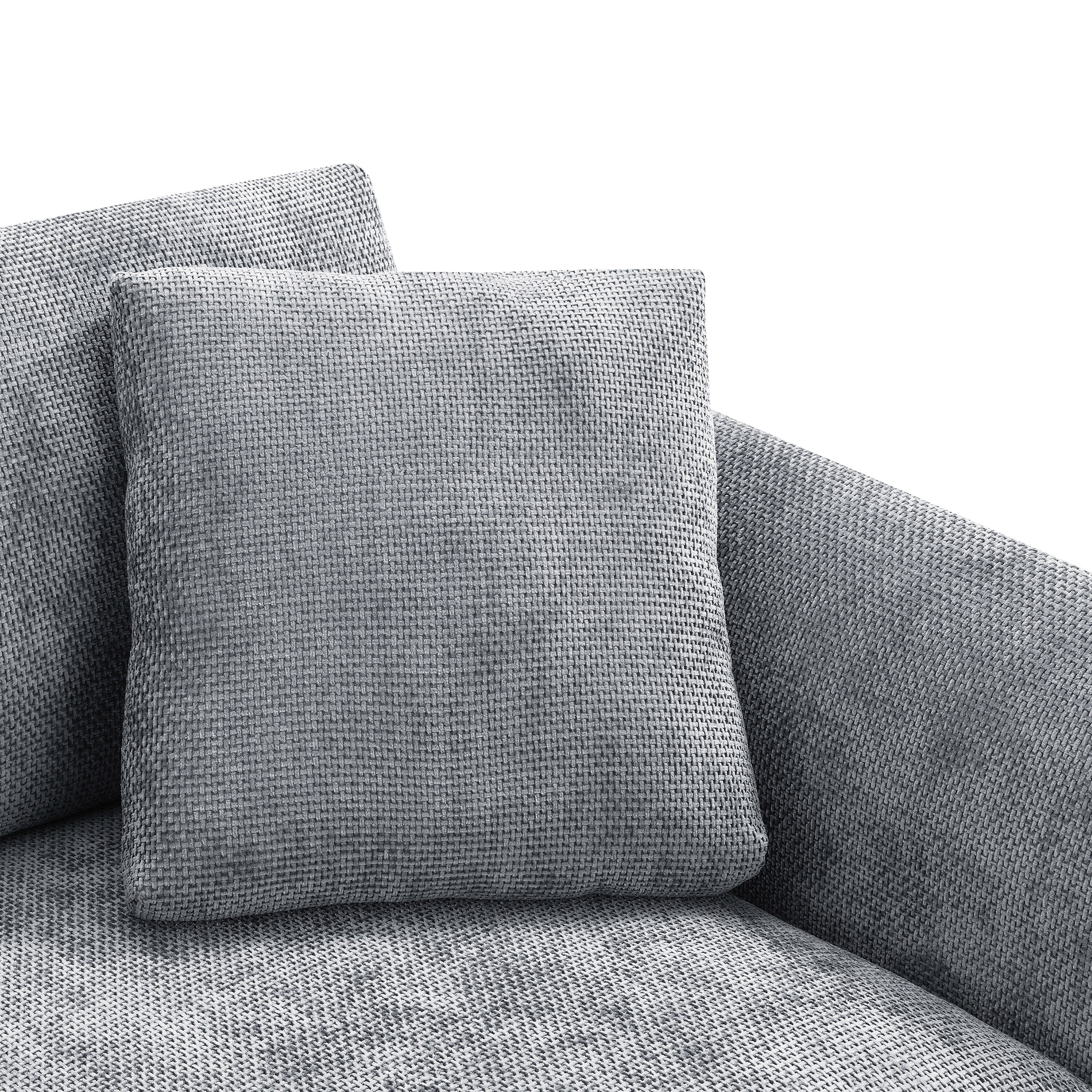 Cloud Ecksofa, L-förmige Luxus-Couchgarnitur mit 2 kostenlosen Kissen, 4-Sitzer Chenille-Innenmöbel mit übergroßer Chaiselongue