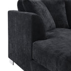 Cloud Ecksofa, L-förmige Luxus-Couchgarnitur mit 2 kostenlosen Kissen, 4-Sitzer Chenille-Innenmöbel mit übergroßer Chaiselongue