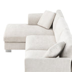 Cloud Ecksofa, L-förmige Luxus-Couchgarnitur mit 2 kostenlosen Kissen, 4-Sitzer Chenille-Innenmöbel mit übergroßer Chaiselongue