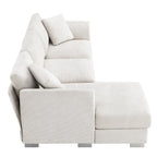 Cloud Ecksofa, L-förmige Luxus-Couchgarnitur mit 2 kostenlosen Kissen, 4-Sitzer Chenille-Innenmöbel mit übergroßer Chaiselongue