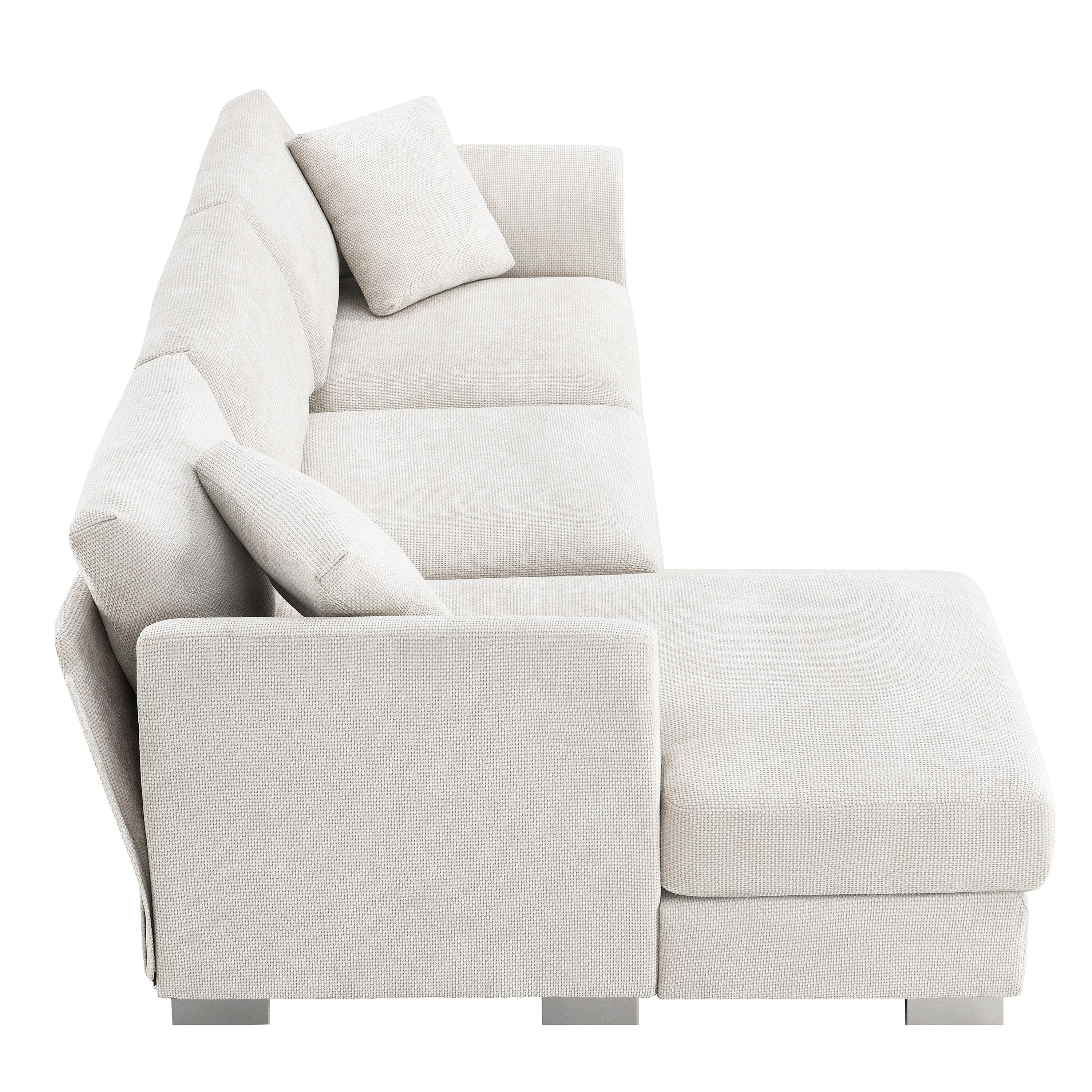 Cloud Ecksofa, L-förmige Luxus-Couchgarnitur mit 2 kostenlosen Kissen, 4-Sitzer Chenille-Innenmöbel mit übergroßer Chaiselongue