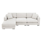 Cloud Ecksofa, L-förmige Luxus-Couchgarnitur mit 2 kostenlosen Kissen, 4-Sitzer Chenille-Innenmöbel mit übergroßer Chaiselongue
