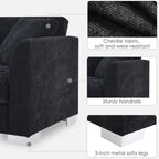 Cloud Ecksofa, L-förmige Luxus-Couchgarnitur mit 2 kostenlosen Kissen, 4-Sitzer Chenille-Innenmöbel mit übergroßer Chaiselongue