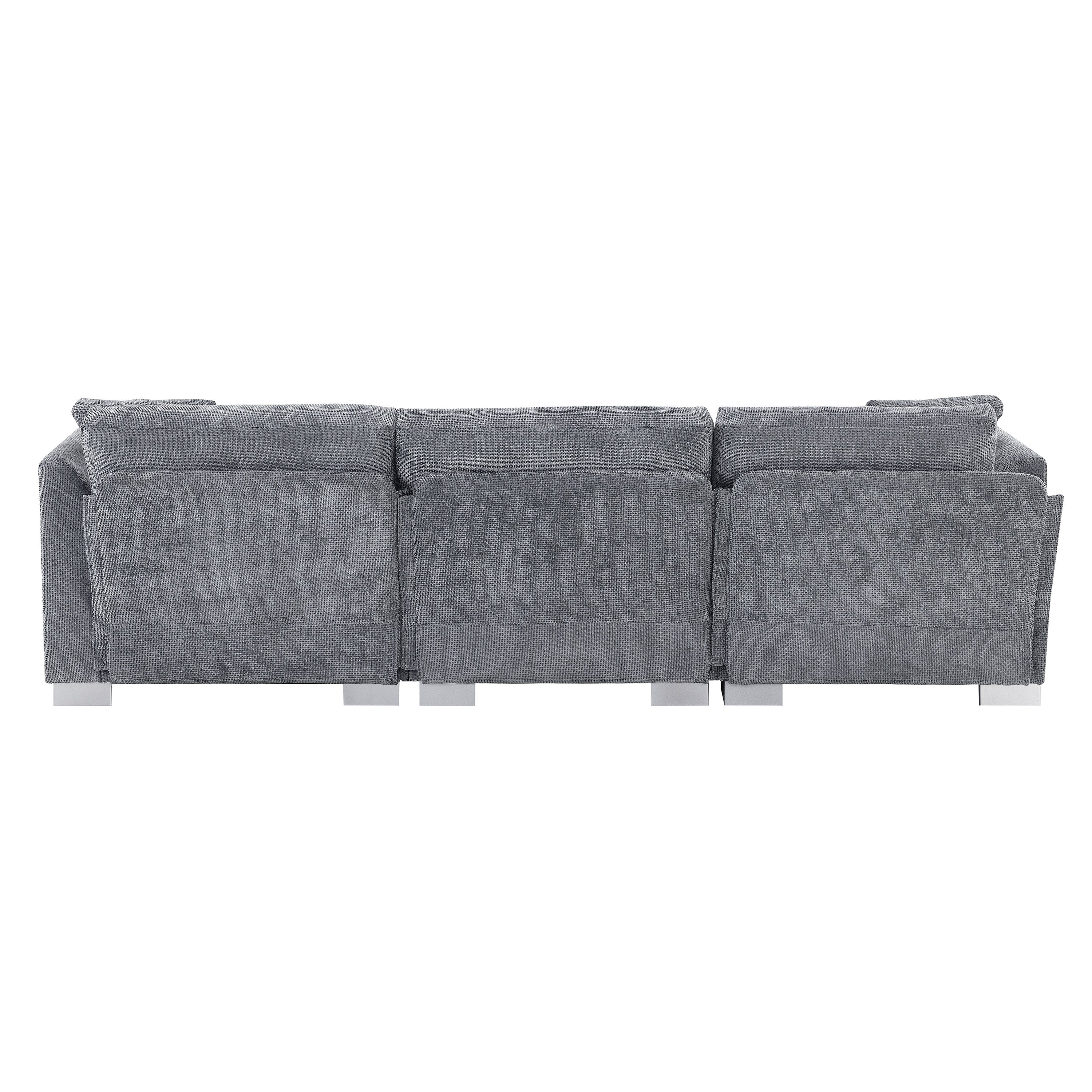 Cloud Ecksofa, L-förmige Luxus-Couchgarnitur mit 2 kostenlosen Kissen, 4-Sitzer Chenille-Innenmöbel mit übergroßer Chaiselongue