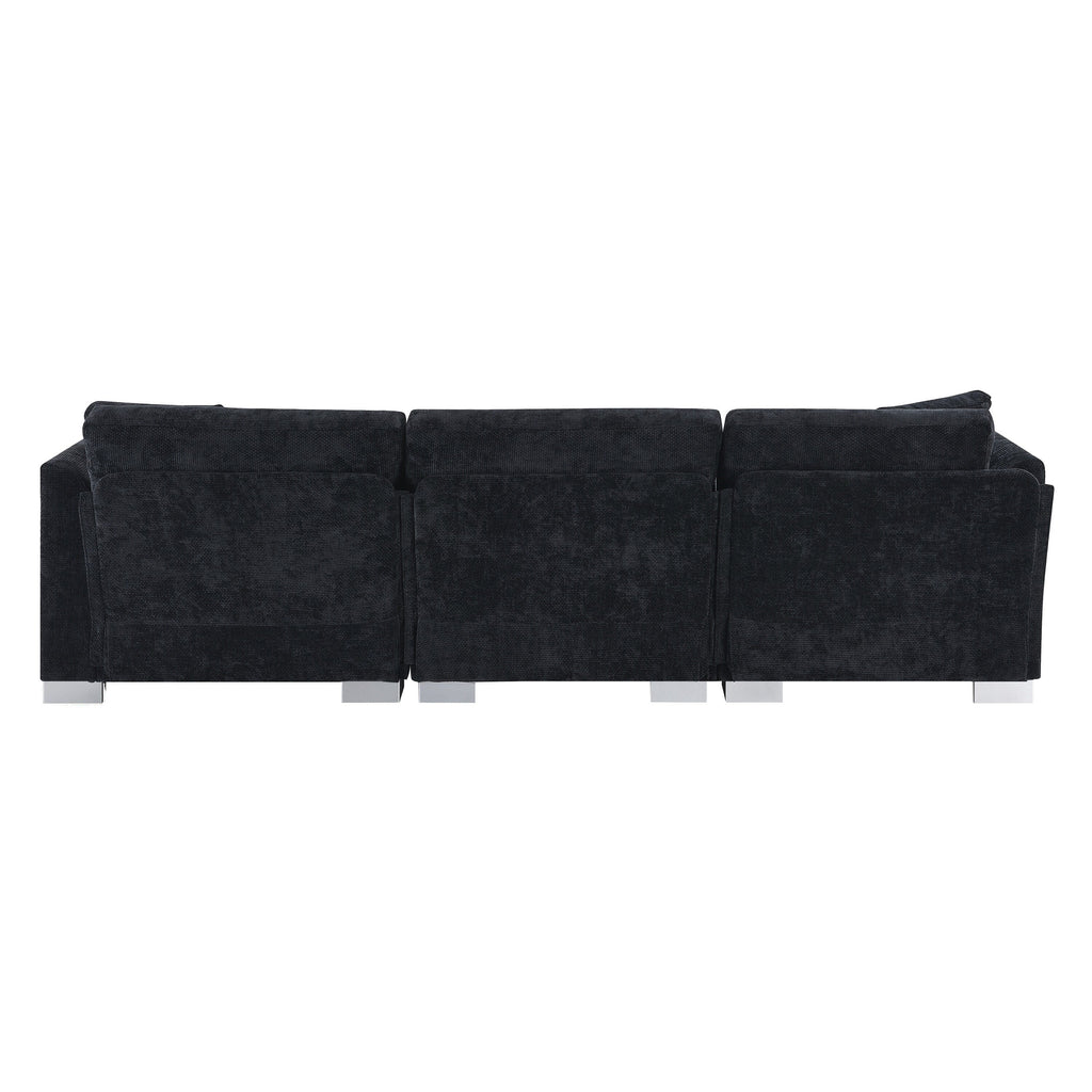 Cloud Ecksofa, L-förmige Luxus-Couchgarnitur mit 2 kostenlosen Kissen, 4-Sitzer Chenille-Innenmöbel mit übergroßer Chaiselongue