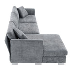 Cloud Ecksofa, L-förmige Luxus-Couchgarnitur mit 2 kostenlosen Kissen, 4-Sitzer Chenille-Innenmöbel mit übergroßer Chaiselongue