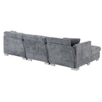 Cloud Ecksofa, L-förmige Luxus-Couchgarnitur mit 2 kostenlosen Kissen, 4-Sitzer Chenille-Innenmöbel mit übergroßer Chaiselongue