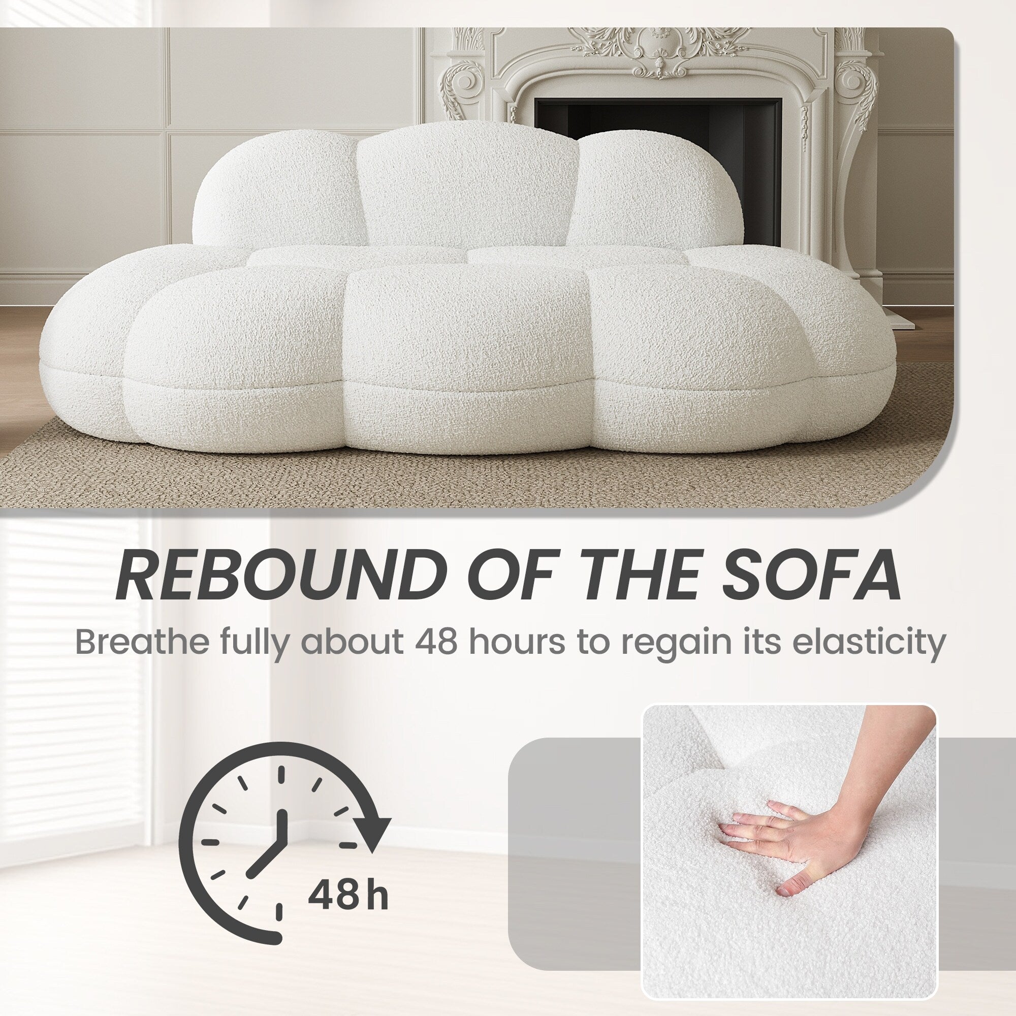 Wolkenförmige Sofas fürs Wohnzimmer, modernes, bequemes, komprimierbares Sofa, wolkenförmiges Freizeitsofa fürs Schlafzimmer, Wohnung