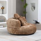 Übergroßer, 42,52 cm breiter Chenille-Sitzsack in Kaffeebraun mit drei Kissen fürs Schlafzimmer