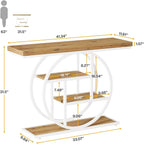 Konsolentisch für den Eingangsbereich, industrieller 4-stufiger Sofatisch hinter dem Sofa