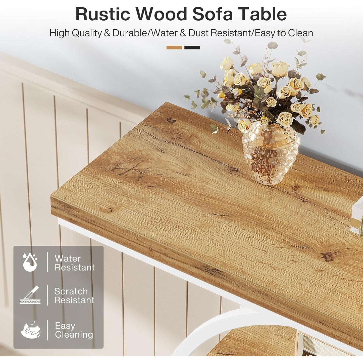 Konsolentisch für den Eingangsbereich, industrieller 4-stufiger Sofatisch hinter dem Sofa