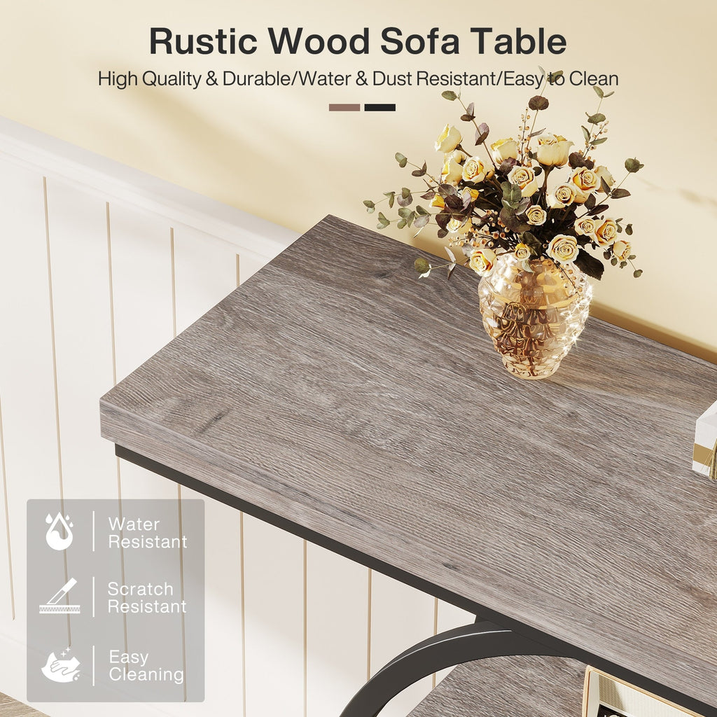 Konsolentisch für den Eingangsbereich, industrieller 4-stufiger Sofatisch hinter dem Sofa