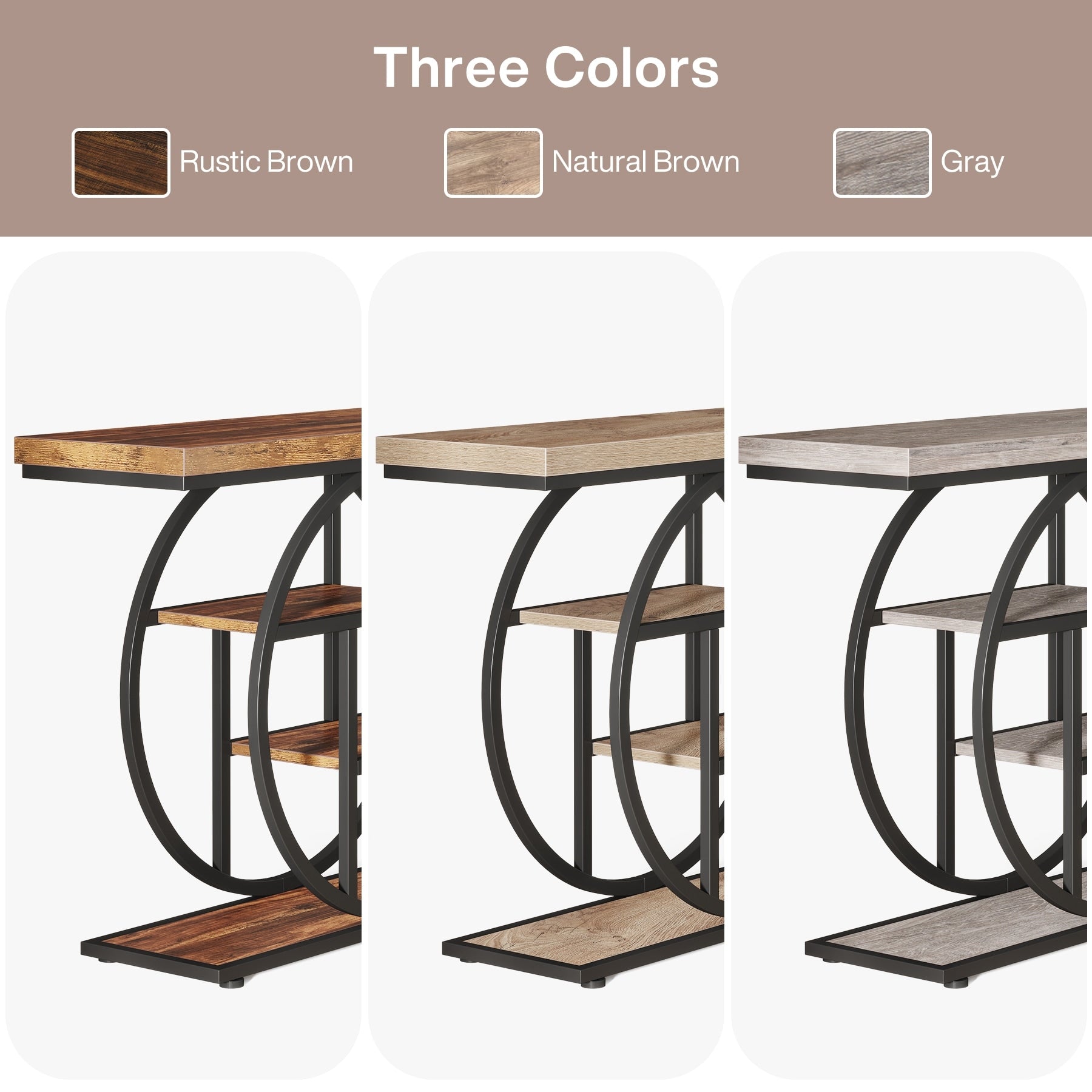 Konsolentisch für den Eingangsbereich, industrieller 4-stufiger Sofatisch hinter dem Sofa