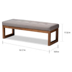 Moderne, stoffbezogene Polsterbank von Baxton Studio