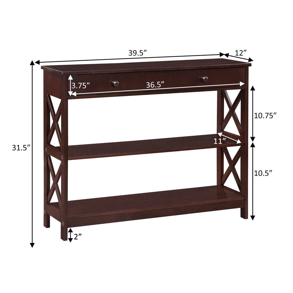 Convenience Concepts Oxford Konsolentisch mit einer Schublade und Ablagen