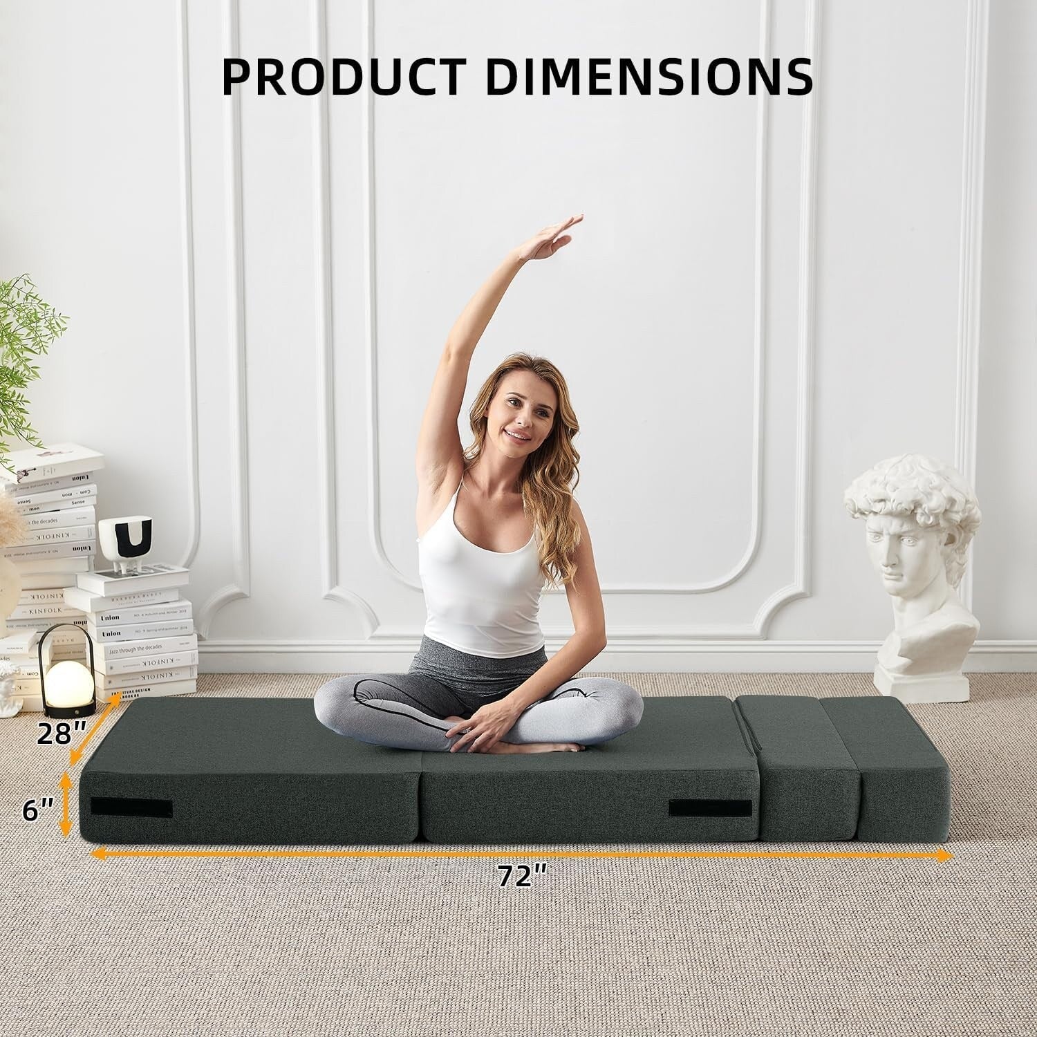 Verwandelbares Klappsofa – Moderner Leinen-Schlafsessel mit Kissen und Klappmatratze für Wohnzimmer/Studentenwohnheim/Gästezimmer