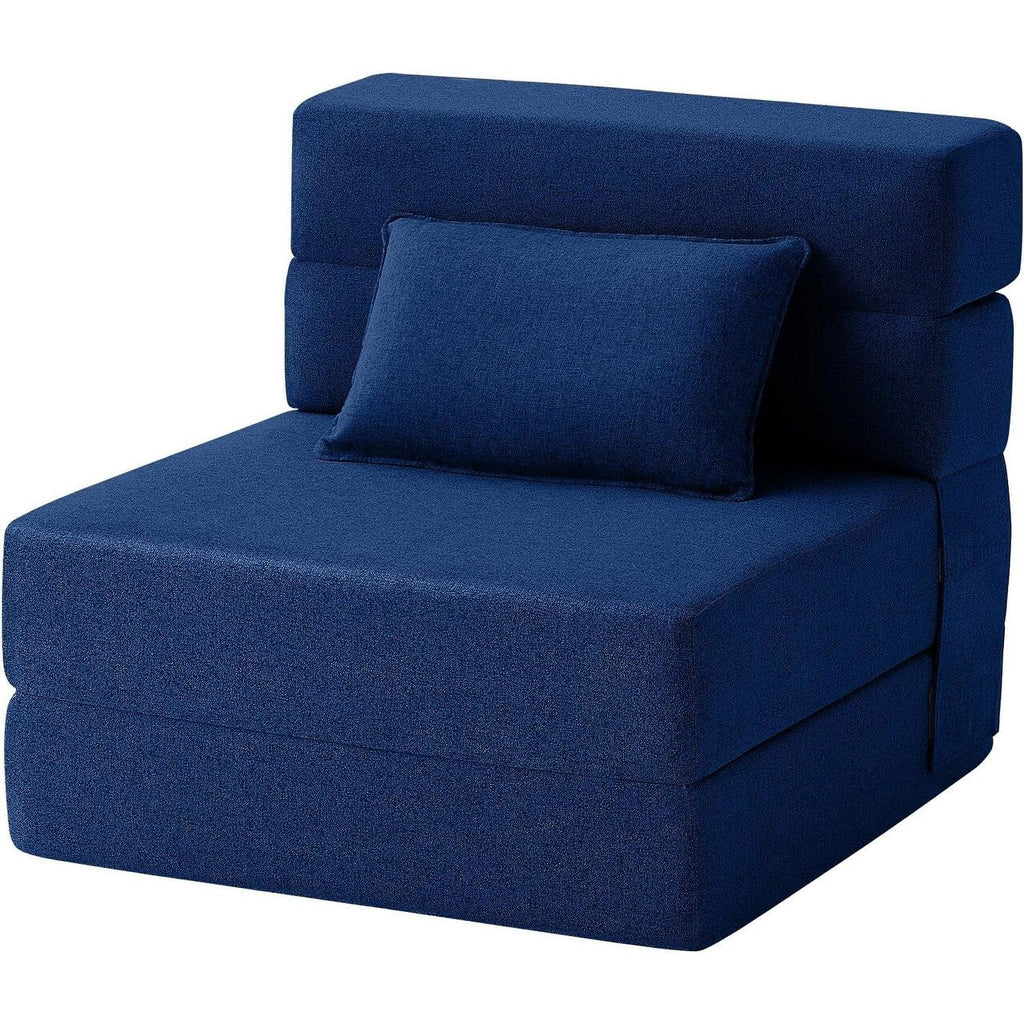 Verwandelbares Klappsofa – Moderner Leinen-Schlafsessel mit Kissen und Klappmatratze für Wohnzimmer/Studentenwohnheim/Gästezimmer