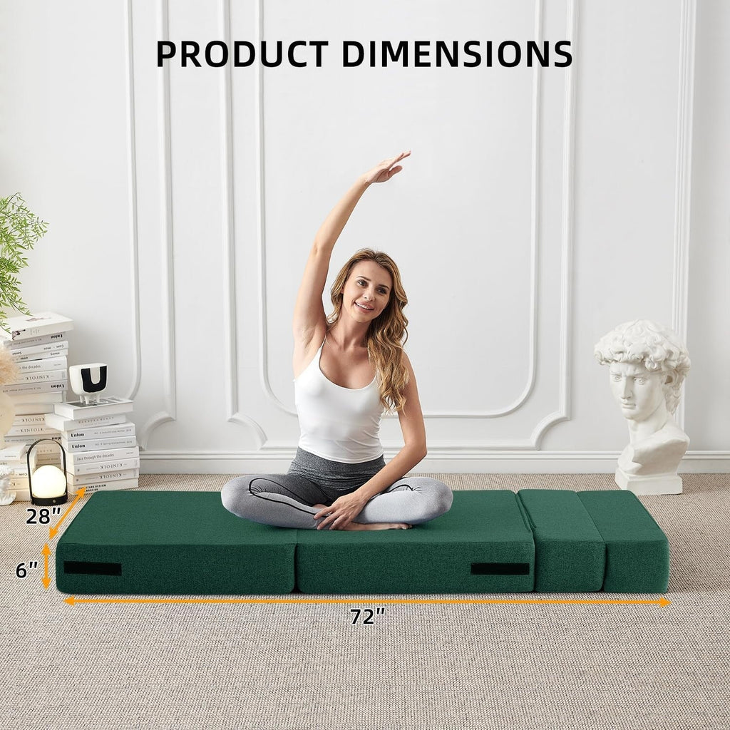 Verwandelbares Klappsofa – Moderner Leinen-Schlafsessel mit Kissen und Klappmatratze für Wohnzimmer/Studentenwohnheim/Gästezimmer