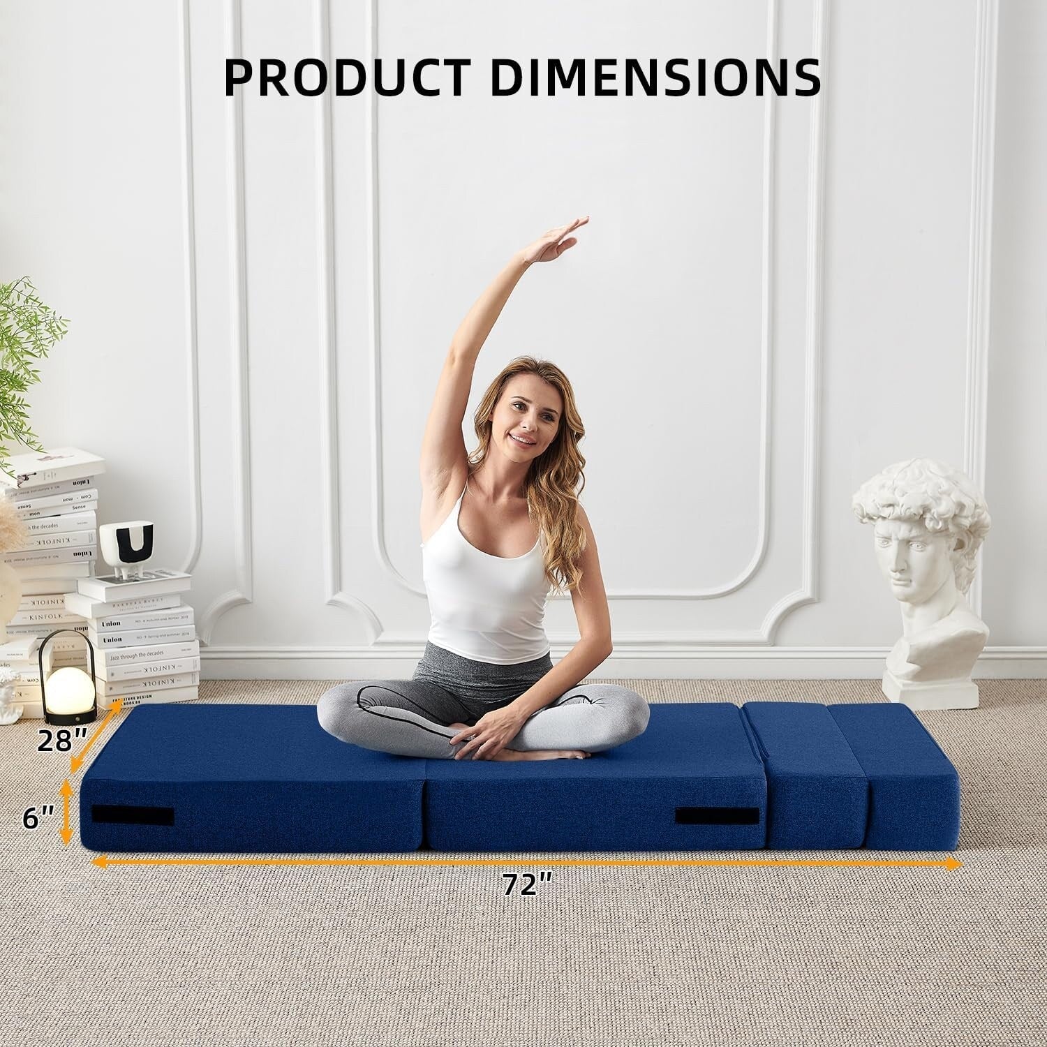 Verwandelbares Klappsofa – Moderner Leinen-Schlafsessel mit Kissen und Klappmatratze für Wohnzimmer/Studentenwohnheim/Gästezimmer