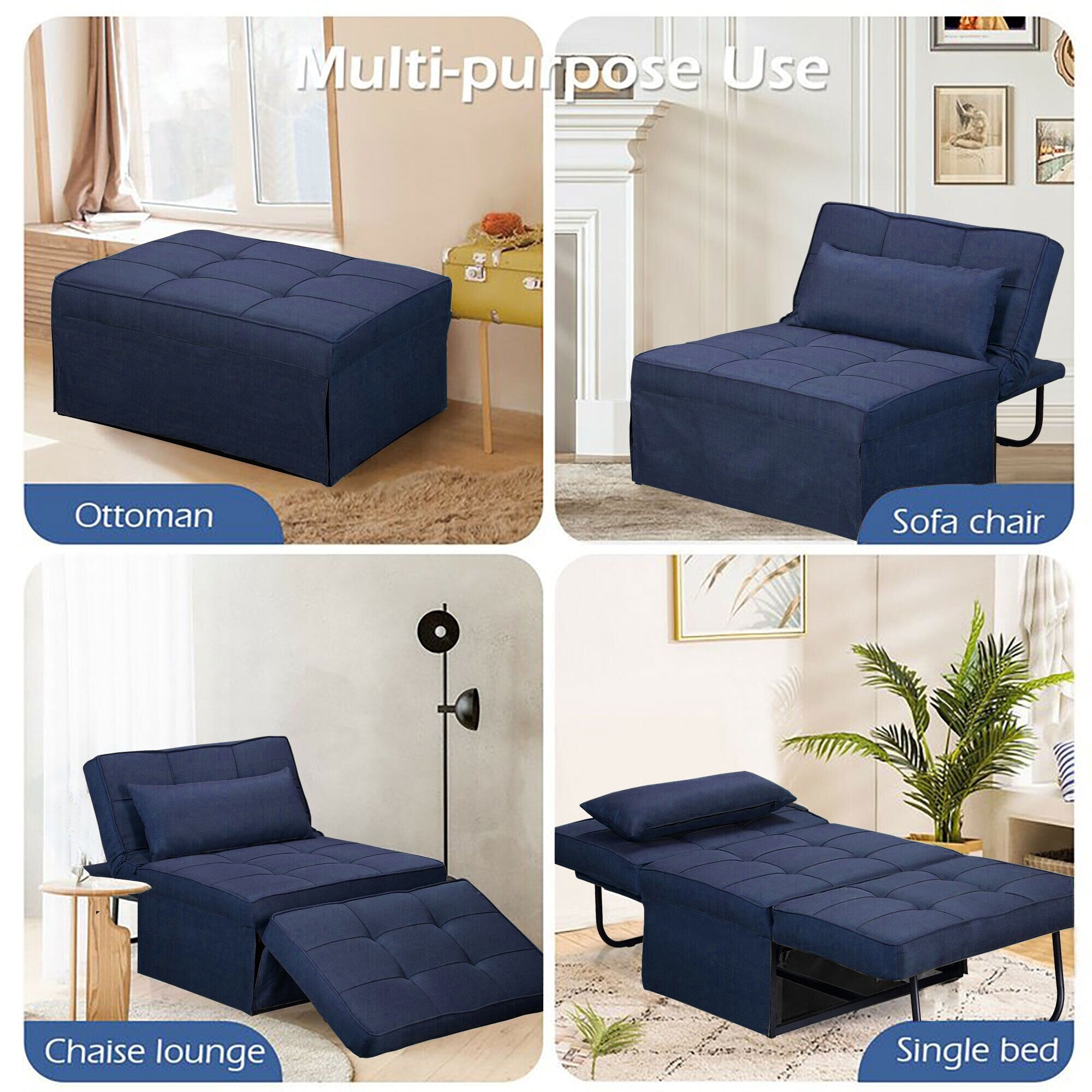 Verwandelbares Schlafsofa, Schlafsessel, Klapphocker, Relaxsessel für das Wohnzimmer