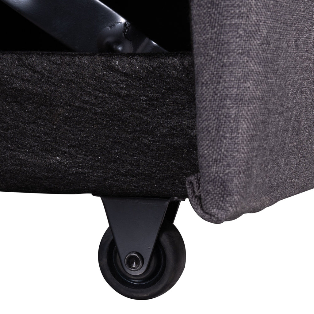 Verwandelbares L-förmiges Ecksofa mit Ausziehbett und Stauraum, 2 Zierkissen