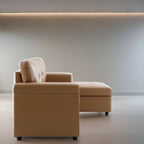 Wendbares Ecksofa mit ausziehbarem Schlafsofa, versteckter Stauraum-Chaiselongue und robusten Beinen