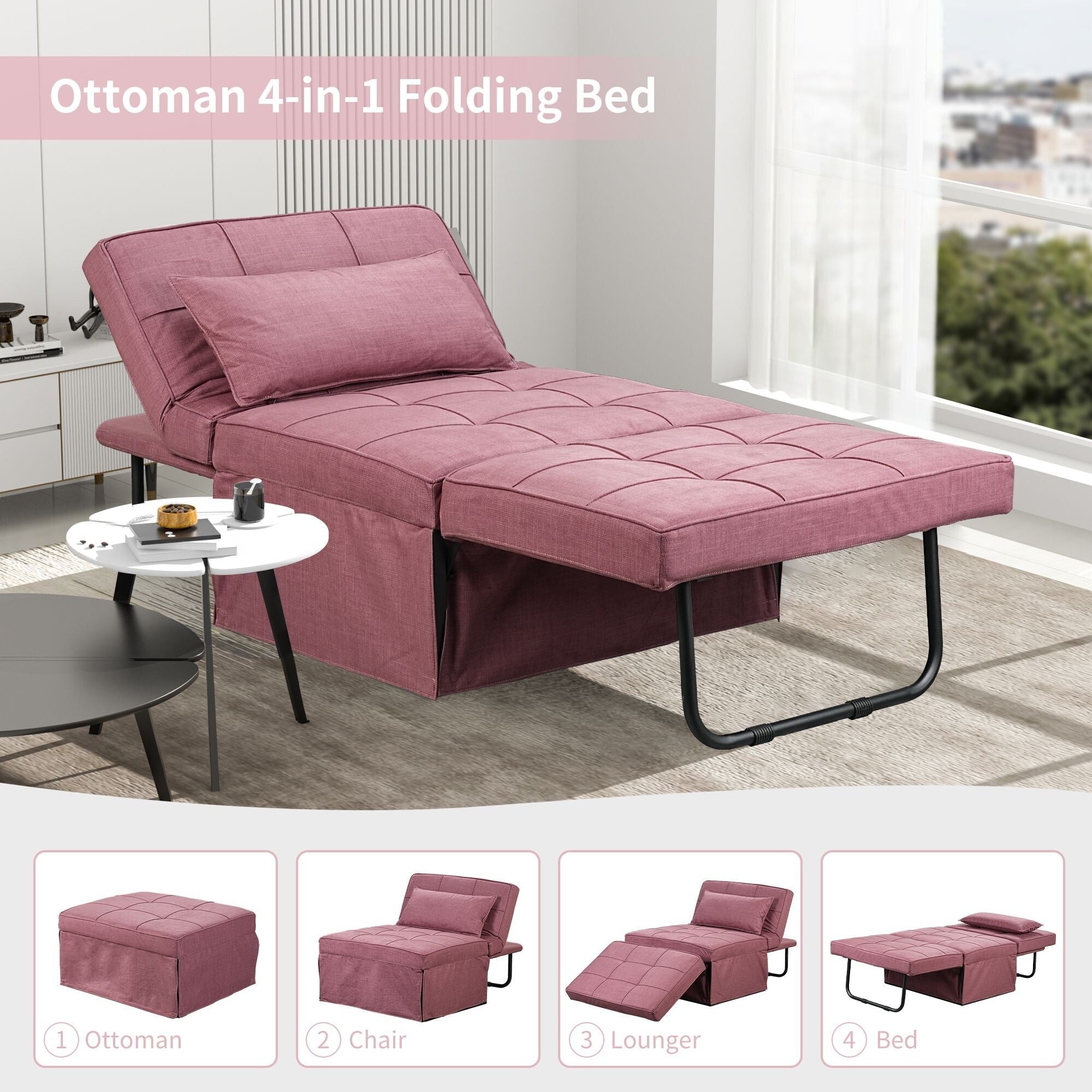 Verwandelbares Schlafsofa, Schlafsessel, Klapphocker, Relaxsessel für das Wohnzimmer