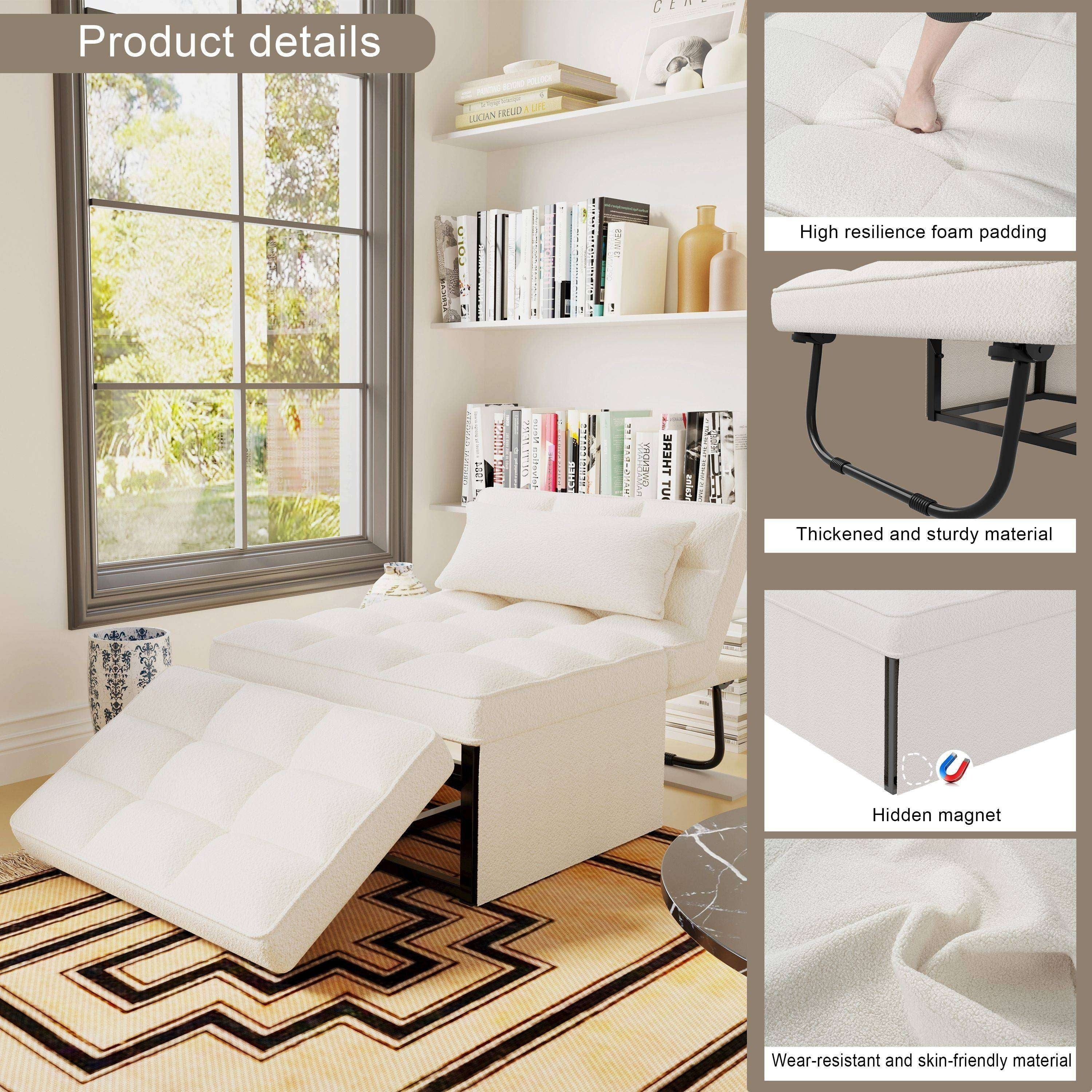 Verwandelbares Schlafsofa, Schlafsessel, Klapphocker, Relaxsessel für das Wohnzimmer