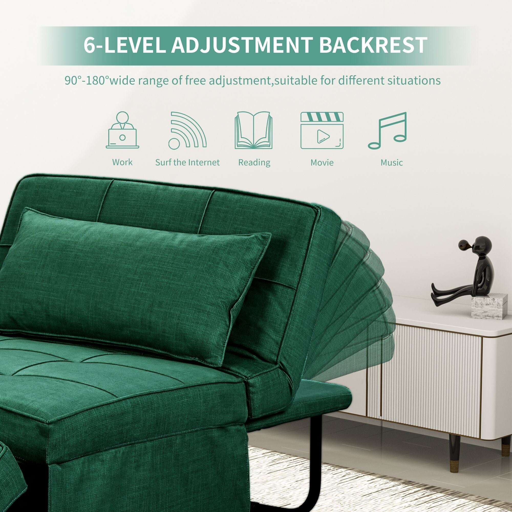 Verwandelbares Schlafsofa, Schlafsessel, Klapphocker, Relaxsessel für das Wohnzimmer