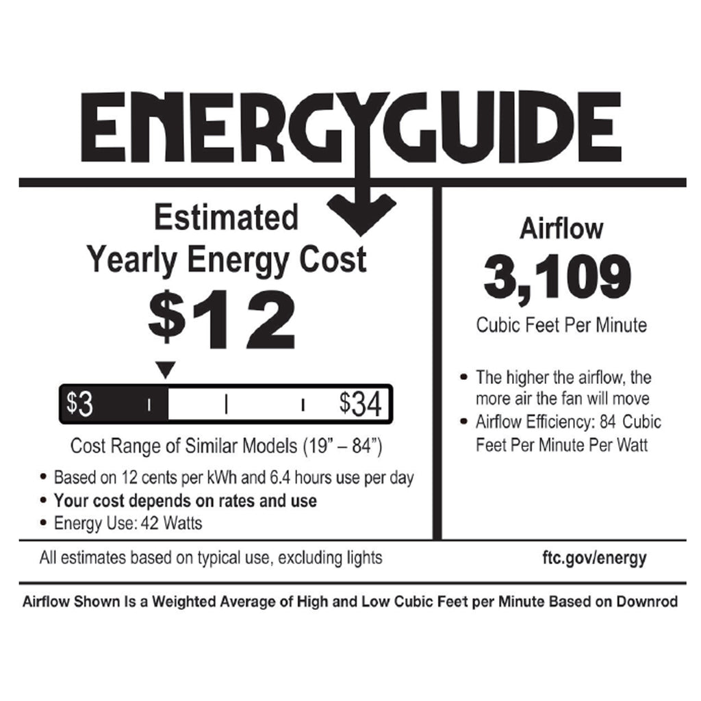 Copper Grove Guasipati 52-Zoll-Deckenventilator im Tiffany-Stil (Magna Carta) – 52L x 52B x 16,5