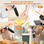 Kabelloser Stabmixer: 4-in-1-Stabmixer mit USB-Ladefunktion, 21 Geschwindigkeitsstufen, 3-fach verstellbarem Aufsatz und 700-ml-Zerkleinerer.